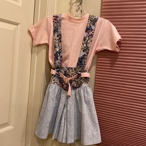 Cotton Denim Jumper with Split Skirt Bottom